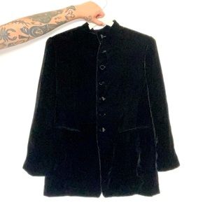 vintage emanuel ungaro petite velvet black button up jacket